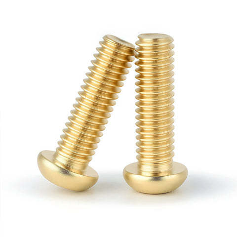 Two brass socket cap screws from Socket Cap Screws Set M2 Through M8 Brass Cross Head Bolts Copper Threaded Fasteners
