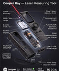 Detailed view of Ultra-Compact Laser Distance Meter Keychain Tool, 2.7 Inch Digital Tape Measure with Backlit Display, USB-C Rechargeable.