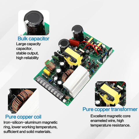 Internal components of Beefy 500W 72V DC Switching Power Supply For CNC Routers Milling Machines Plasma Cutting Servo Motors LED LCD CCTV And Industrial Control Input 100 To 120V Or 200 To 240V AC To DC Adapter