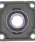 1-3/8 Inch Four Bolt Flange Bearing With Set Screws UCF207-22 front view showing bolt holes and bearing housing