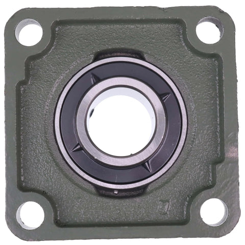 1-3/8 Inch Four Bolt Flange Bearing With Set Screws UCF207-22 front view showing bolt holes and bearing housing