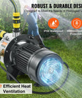 Beefy Three Quarter HP SUS304 Stainless Shallow Well Jet Pump 115V 18.5 GPM 131 Ft Head For Garden Irrigation Farm Use High Rise Water Supply Shower Booster For All Outdoor Applications