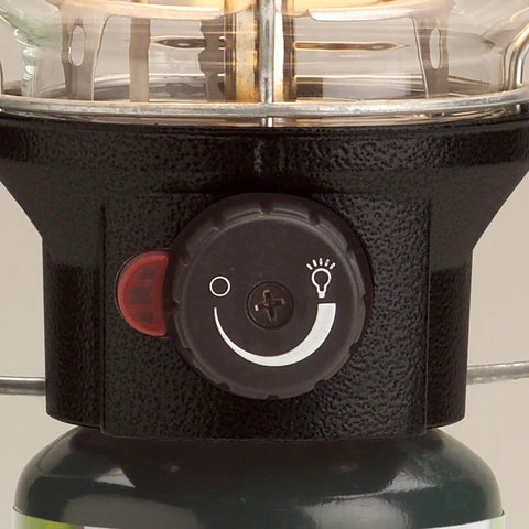 Northstar 1500 Lumen Gas Lantern With Matchless Lighting folding propane lantern control knob close-up
