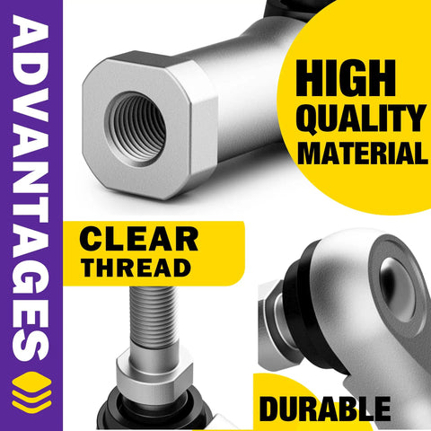 Heavy Duty Golf Cart Tie Rod End For Precedent And Tempo Models 2004 To 2026 Upgrade With Aluminum And Steel Construction For Longer Life And Smoother Steering Replaces OEM Parts 1020226 01 1022883 01 102022601 102288301 threaded tie rod end