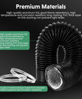 4 Inch Insulated Flexible Dryer Vent Hose 25 Feet With 2 Clamps Heavy Duty Four Layer Duct For Dryer Exhaust Ventilation And Heating Cooling Black Quiet Yet Durable Noise Reduction Up To Fifty Percent