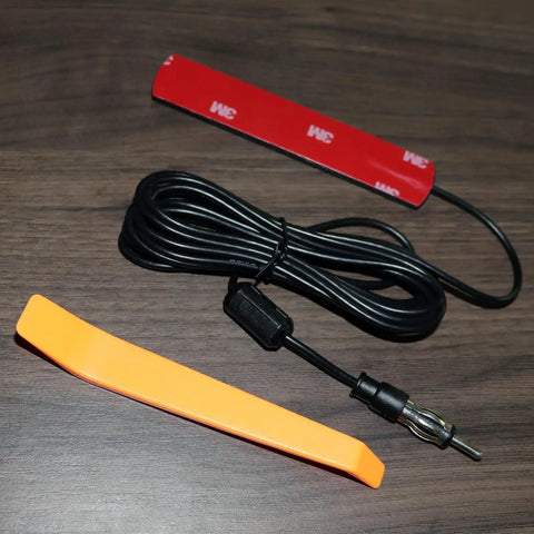 AM FM Hidden Windshield Antenna For Cars And Trucks, Ultra Slim Mini Car Radio Antenna With 10 Ft Cable, Adhesive Mounting, 3M tape