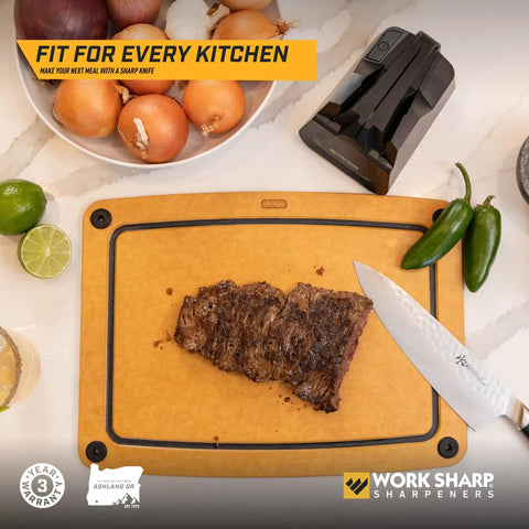 Fully Guided Electric Kitchen Knife Sharpener With Quick Button Push For Even Angles Fast And Easy Drawer Friendly Keeps Dull Knives Razor Sharp For Cookouts And BBQs Makes Kitchen Prep A Breeze