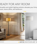 Scratch Proof Matte White Floor Lamp With Corrosion Resistant Body For Cozy Bedroom And Living Room Corner Decor