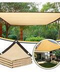Outdoor Sun Shade Cloth Mesh Canopy Cover For Garden And Patio Sunblock Anti Heat With Grommets 3x5M Adjustable Cuttable Weatherproof UV Block Durable Backyard Shade Net, installed over patio