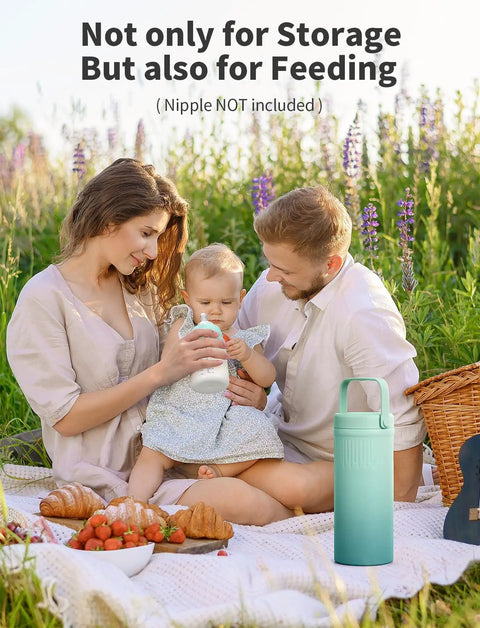 22 Oz Double Wall Insulated Stainless Steel Breast Milk Cooler Bottle For Nurses Keep It Chill Straight Up Fresher Formula Portable Travel Nursing Storage Flask Game Changer on picnic with family.