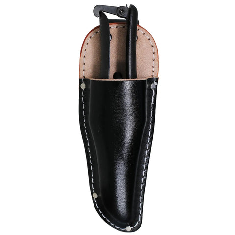 Heavy Duty 8 Inch Japanese Pruning Shears in leather sheath, hand forged carbon steel, made in Japan for gardening
