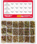 Heavy Duty Bolts And Nuts Kit With 1600Pcs M4 M5 M6 Grade 8.8 Alloy Steel Fasteners, Flat And Lock Washer Set, organized compartments