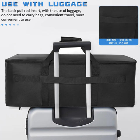 Large Travel Gig Bag For Cables And DJ Gear With Separate Compartments And Mesh Pockets Laptop Case Organizer on luggage