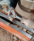 Heavy Duty Boss Level Double Ended Bowl Caliper Stainless Steel Measuring Gauge used for wall thickness checks on a woodturned vessel.