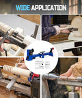 Rock Solid Benchtop Wood Lathe 14 By 40 Inches Featuring A Powerful 0.5 Hp Motor With Flexible 1040 To 2980 Rpm Speed Comes Loaded With Pro Chisels For Butter Smooth Woodturning in use for shaping wood.