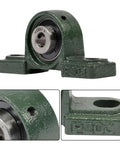 Close-up of a UCP201-8 Pillow Block Bearing Set from the 6 pack, showing self-aligning design and spherical outer ring.