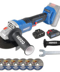 The Real Deal Cordless Angle Grinder Set With Dual Batteries delivers cutting power for metal, stone, and concrete, featuring ergonomic grip.