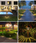 Copper Solar Path Lights Outdoor 8 Pack Dope Garden Walkway Lights Solar Powered Waterproof illuminate pathways at night.