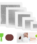 Drywall Repair Patch Kit With Self Adhesive Aluminum Patches In 2 4 6 8 10 Inch Sizes Plus Scraper For Quick Fix Cracks In Walls Ceilings Roofs Plasterboard Drywall Repair 13 Piece Set.
