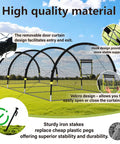 Backyard Baseball Batting Cage With 30ft By 12ft By 8ft Frame Portable Practice Net Featuring Pitching Machine Hole Durable 1.25 Inch Mesh Fiberglass Poles Iron Stakes And Carry Bag For Easy Setup And Realistic Swing Practice