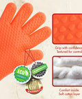 Silicone Pizza Oven Gloves That Handle 500F Like A Boss Waterproof Oven Mitts with non-slip grip and soft cotton inner layer.