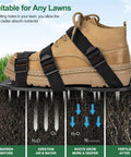 Lawn aerator shoes with adjustable straps and heavy duty spikes for quick grass aeration in any yard or garden secure fit stable steps