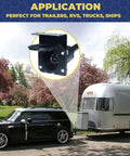 Heavy Duty 4 To 7 Pin Trailer Wire Harness Adapter With Reinforced Mounting Bracket For RV And Caravan Towing attached to a car with trailer.