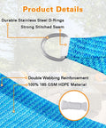Rectangular Sun Shade Sail 4x4 Ft Heavy Duty Commercial Grade 185GSM HDPE UV Resistant Shade Cloth detail with D rings