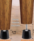 Kick It Up With Dead Simple M6 Thread Furniture Leveling Feet Screw In Adjustable Glides with height indicators 0.75 to 1.25 inches.