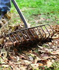 Heavy Duty 16 Inch Metal Garden Rake With 56 Inch Handle And 11 Steel Tines For Thatch Removal And Tough Yard Debris Cleanup