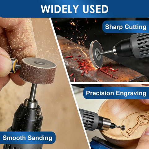 Brass Collet Set For Your Rotary Tool, 16 Pcs Drill Chuck And Collet Nut Kit in use for sanding, cutting, engraving on wood and metal