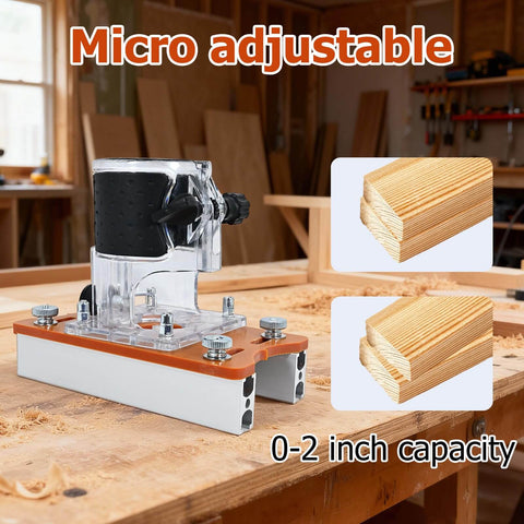 Pro Grade 2-In-1 Router Jig For Slotting And Positioning with Heavy Duty Aluminum Adjustable Bracket, 0-2 Inch Capacity