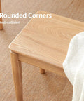 Rock Solid Fraxinus Manchurian Ash Wood Bench With Thickened Apron And Smooth Rounded Edges For Entryway Foyer Or Dining Room And Badass Heavy Duty Hallway Stool Built Tough For Everyday Chill. Close-up of rounded edges.