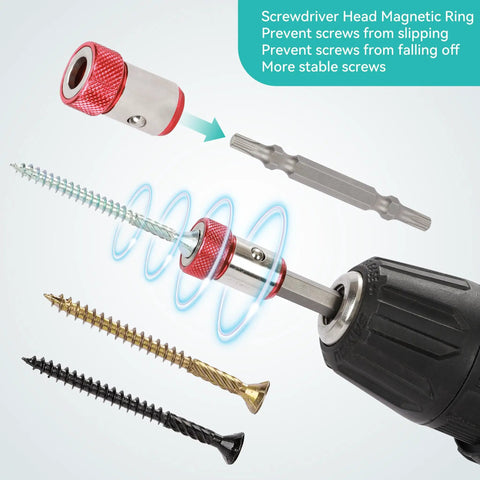 Screwdriver with Wood Screws Kit With Torx Star Drive Deck Screws Flat Head and magnetic ring attachment