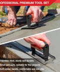 Pro Grade Stainless Steel Concrete Edger And Groover Tool Set With 6 Inch Edger And 6 Inch Groover Quarter Inch Radius Edging Half Inch Wide Groover Profile Durable Masonry Hand Tools For Smooth Concrete Finishing And Precise Edges in use.