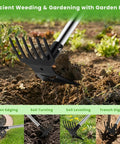 2-In-1 Garden Hoe And Weed Puller Tool With Long Handle For Lawn And Garden, Heavy Duty Manual Weeding Rake, soil and lawn use