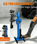 4.5 Ton Hydraulic Strut Spring Compressor with foot pedal in garage setting