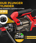Anbull 1300W Electric Hydraulic Rebar Cutter with four plunger cylinder for quick cutting and clean surfaces.