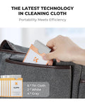 K&F Concept 12-pack microfiber lens cleaning cloths in white and gray (6x7in; 2 white, 4 gray) for glasses and camera lenses