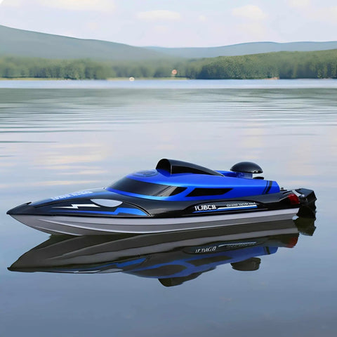 Beast 14 Inch RC Boat For Lakes And Pools With Dual 1100mAh Batteries, Speeds Up To 25 Kph on calm lake view