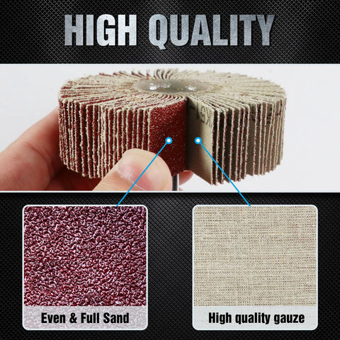Pukamam 20-piece flap wheel sander set, 80-grit sanding wheels with 1/4" drill shank for metal and wood