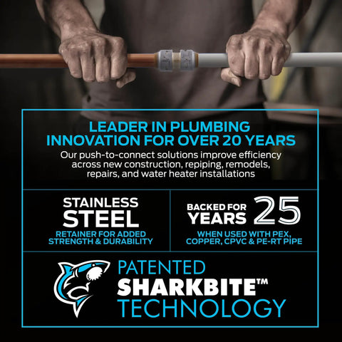 Person demonstrating Three Quarter Inch Push-To-Connect Brass Tee Fitting for PEX Copper CPVC PE-RT HDPE Pipes installation.