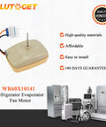 Upgraded WR60X10141 WR60X31522 refrigerator evaporator fan motor for GE Hotpoint fridges with cord and plug.