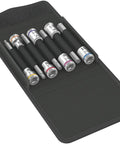 Zyklop Bit Socket Set Three Eighths Inch Drive Seven Pieces With Holding Function Non Impact For Manual Or Machine Tools Chrome Vanadium Steel