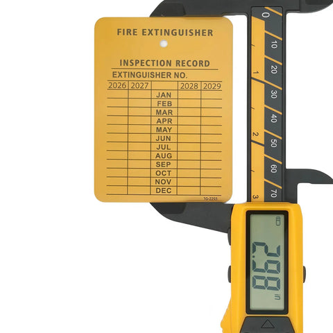 Beefy Monthly Fire Extinguisher Inspection Tags 2.25 X 3 Inches Heavy Duty Yellow Plastic For Indoor Outdoor Use With Safety Compliance Labels Pack Of 100 For Easy Fire Equipment Checks