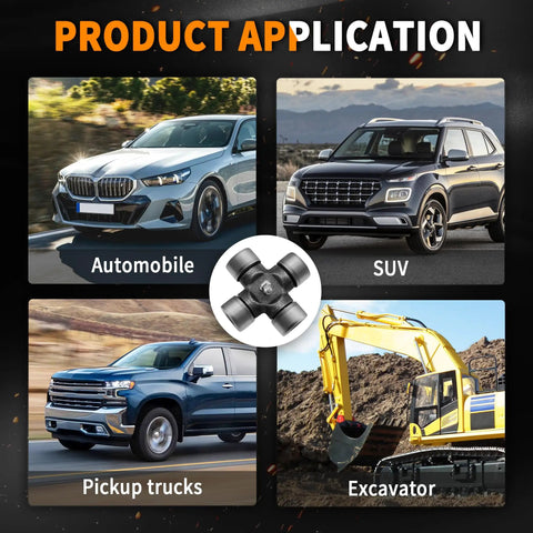 Beefy U Joint Kit For Eurocardan Series 4 Driveline shown on vehicles and excavator applications
