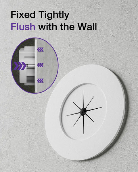 In-Wall Cable Management Kit With Hole Saw Drill Attachment And Mounting Brackets, flush mounted wall plate, detailed view