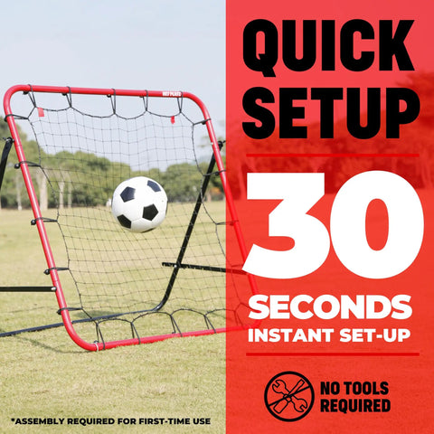 Rebounder Net For Soccer And Football Portable Adjustable Angle Practice Net With Easy Setup in outdoor field