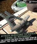 Canoe Kayak Anchor Grip With Teeth Clamps And 15ft Paracord, Patented Design For Securing Boats, Rubber Grips, Coated Steel, Matte Green on dock