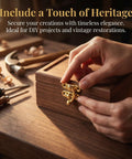 Retro Vintage Swing Bag Clasp Closure Lock Latch securing a wooden jewelry box with antique style cabinet hasps.